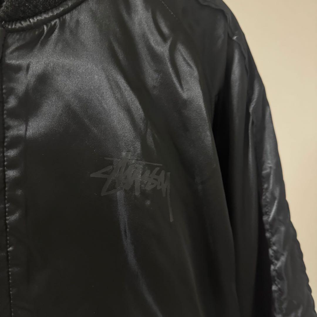 【激レア】Stussy リバーシブル刺繍スカルベロアスカジャン