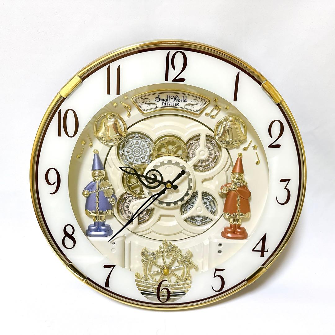 美品 リズム時計 4MN490RH 電波時計 からくり時計