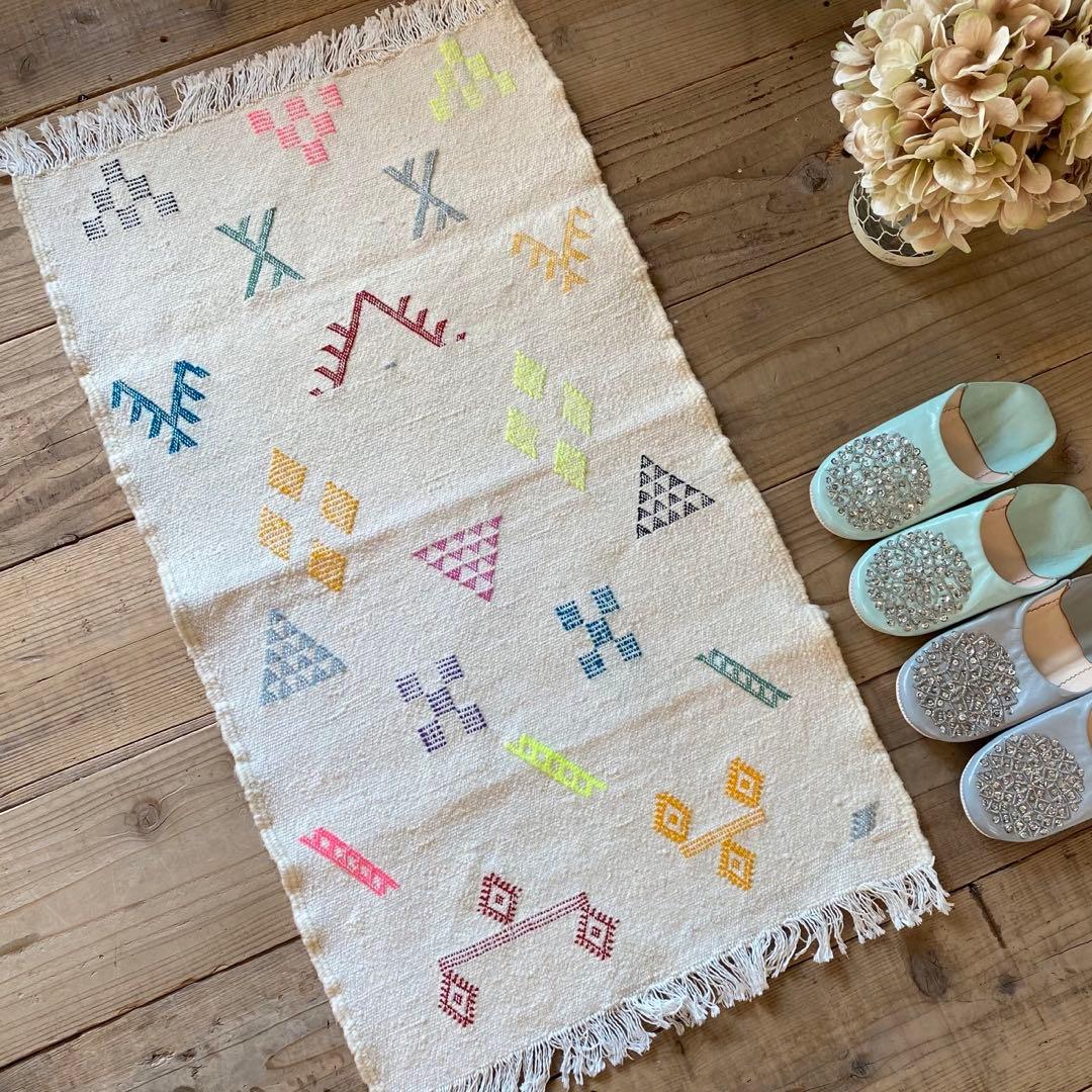 モロッコ ラグ キリム 約52×89cm