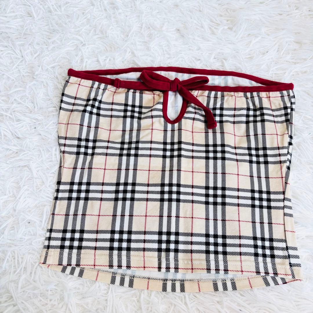 バーバリーブルーレーベル ノバチェック ベアトップ　チューブトップ キャミソール