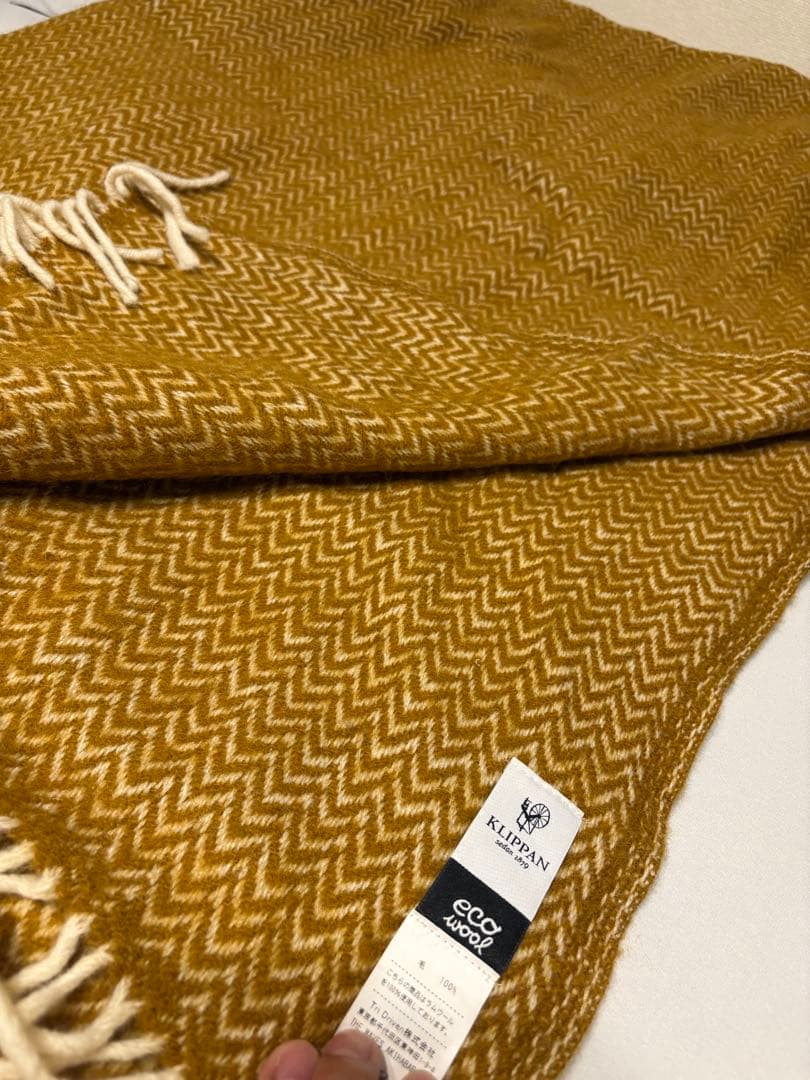 KLIPPAN ウールブランケット マスタード