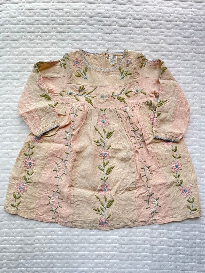 Apolina 刺繍入り長袖ワンピース 3-5y