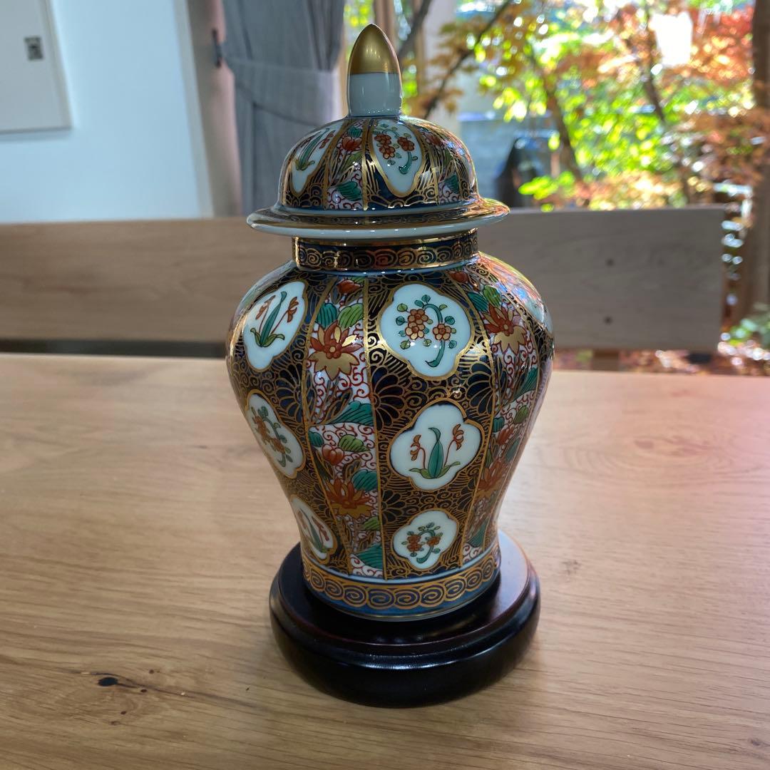 貴玉製　古伊万里更紗　沈香壺