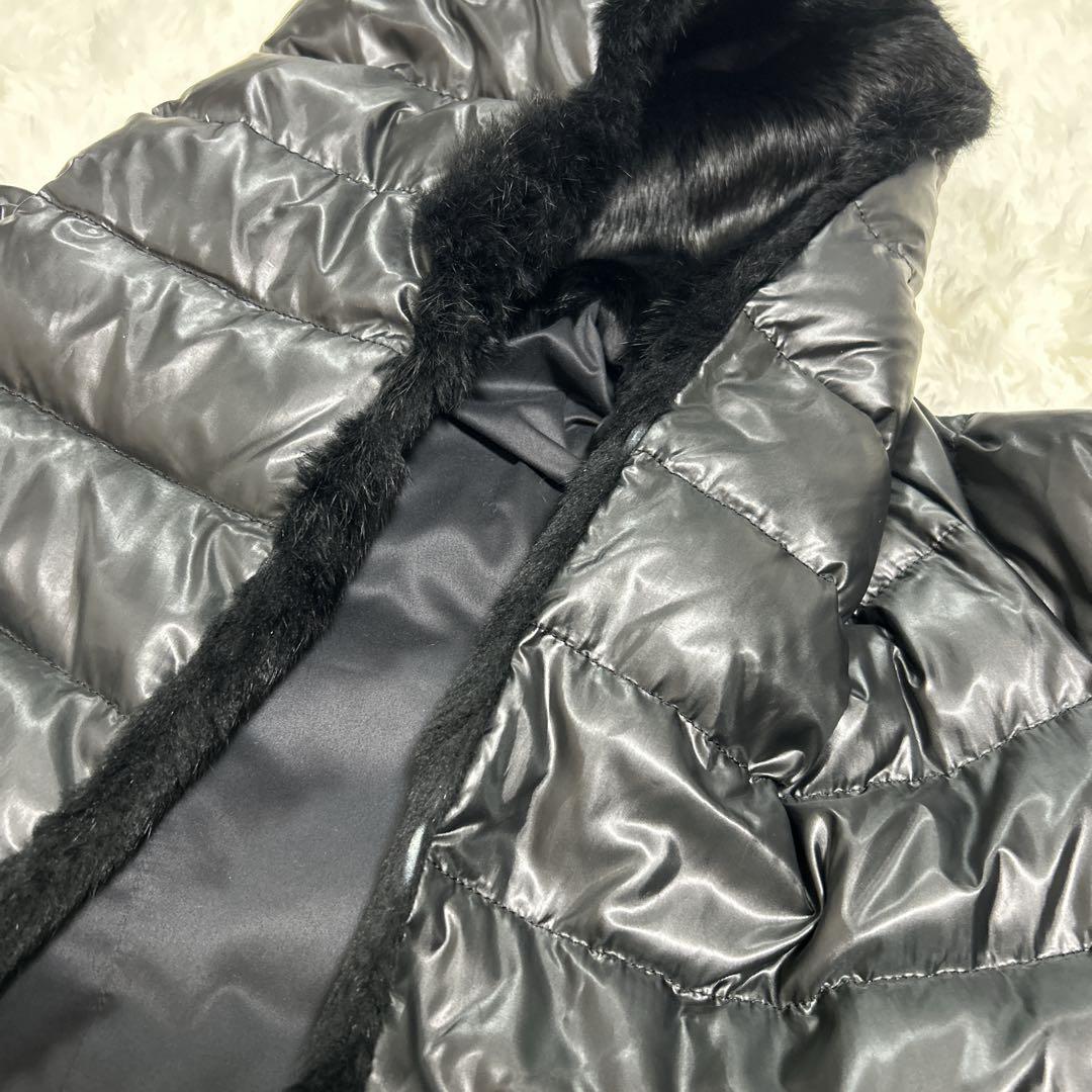【美品】theory luxeダウン リバーシブル Aライン ファー フードL