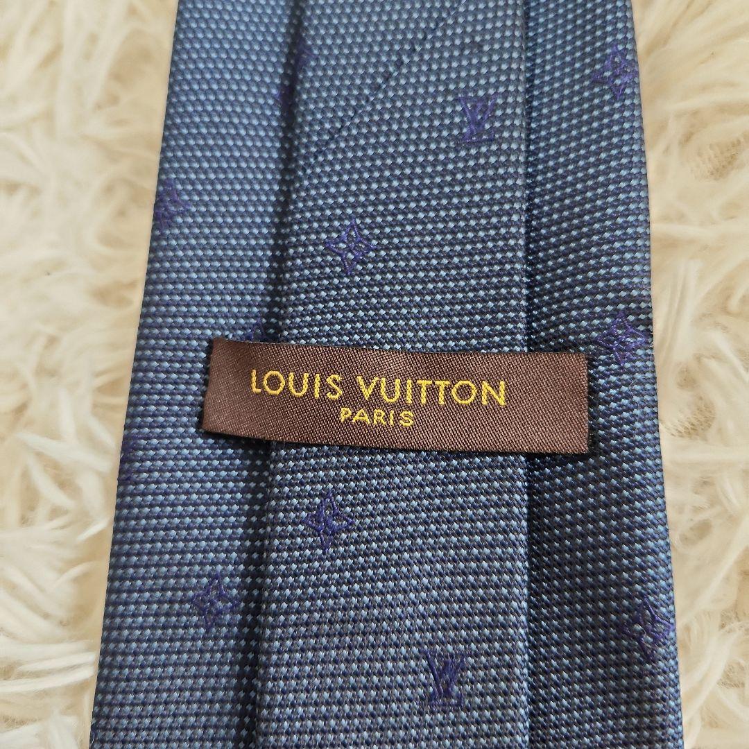 【美品】LouisVuitton ルイヴィトン ネイビー ネクタイ モノグラム