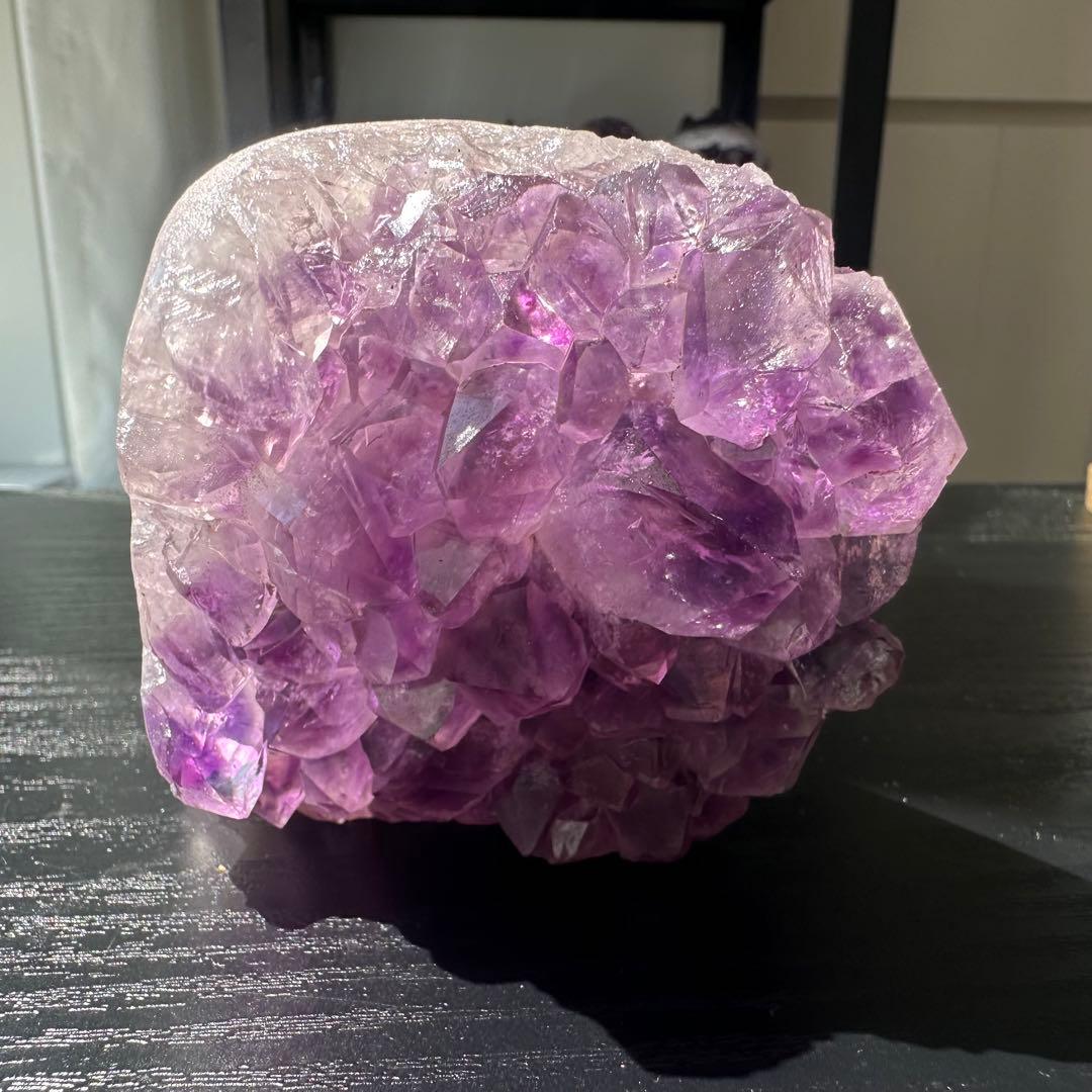 天然石アメジストの原石スカル　置物　鉱物　彫物NO.032102