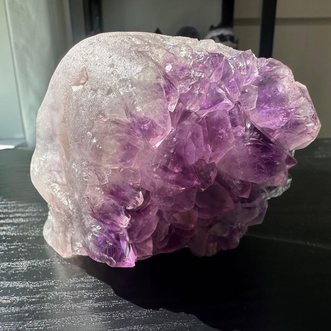 天然石アメジストの原石スカル　置物　鉱物　彫物NO.032102