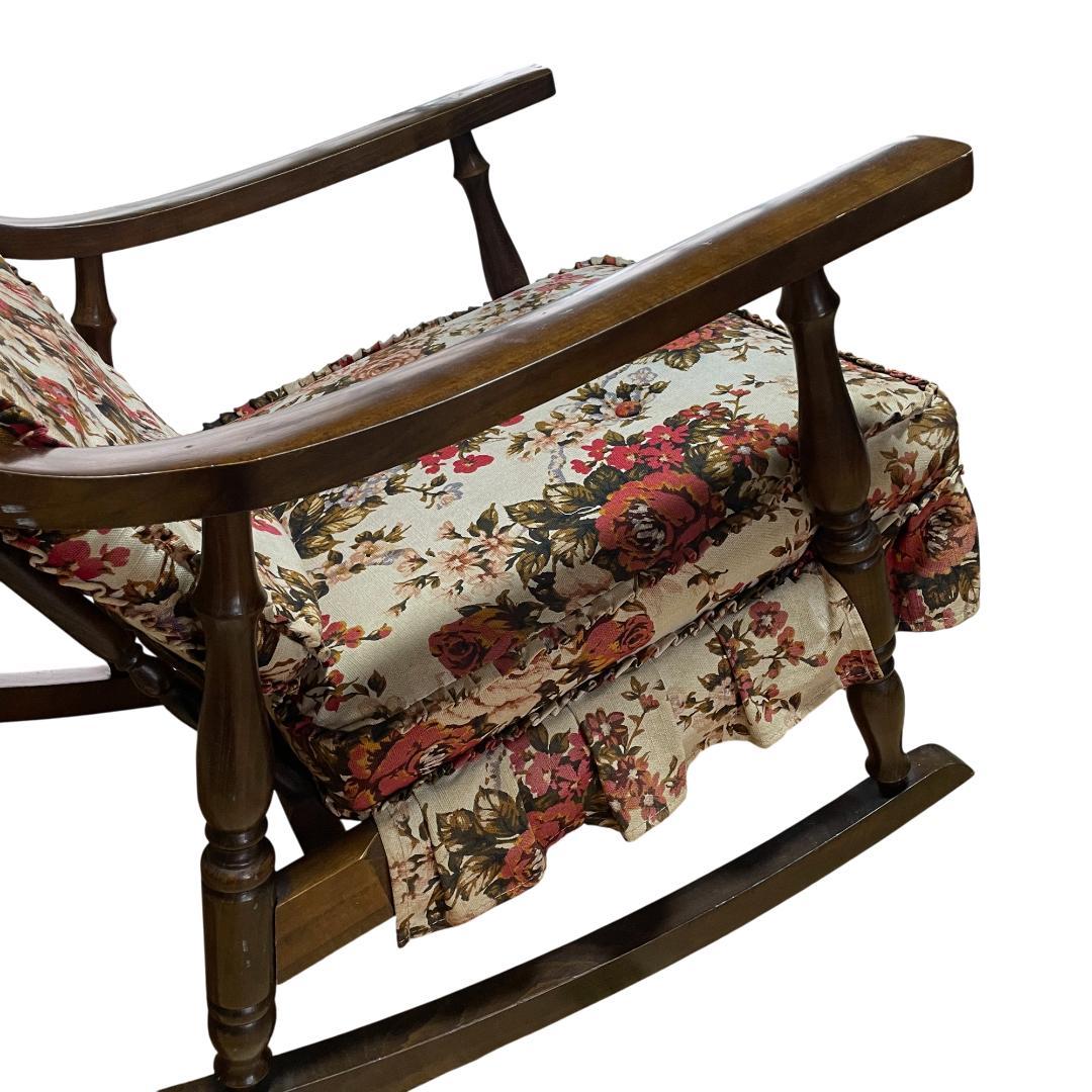 柏木工 KASHIWA 旧ロゴ ロッキングチェア 花柄クッション かしわ