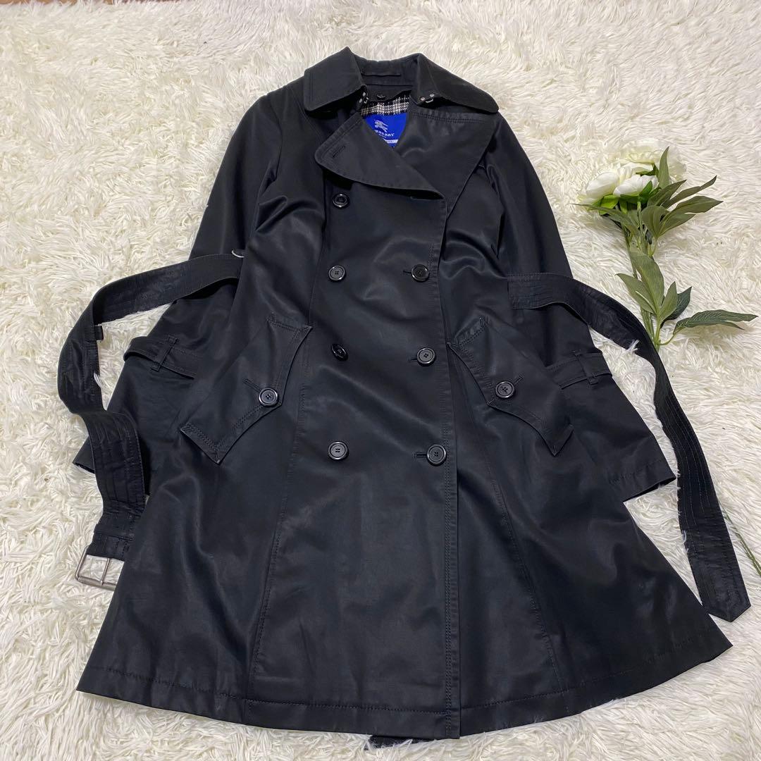 【BURBERRY BLUE LABEL】 トレンチコート ライナー付き 黒
