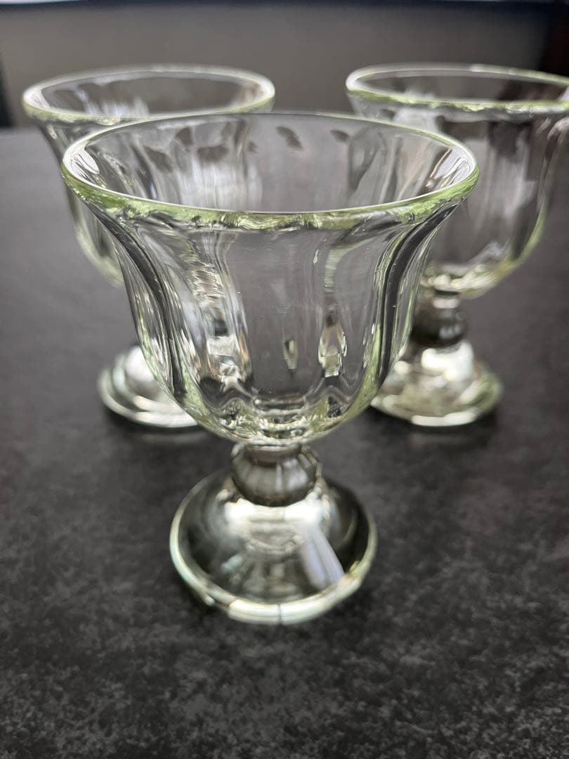 R*A様 吹きグラス 玉足ゴブレット 3客 舩木倭帆氏