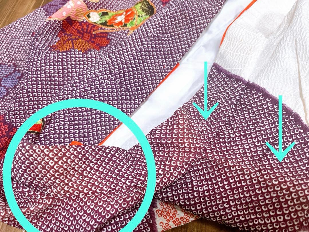 訳あり！特価品♡七五三　7歳　女の子　フルセット　一式　紫　ピンク　鹿の子柄