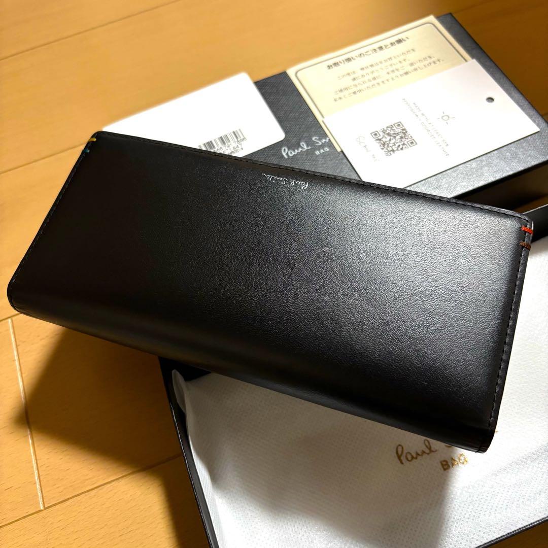 Paul Smith 現行品　長財布　黒　美品　ハイライトステッチ　ブラック