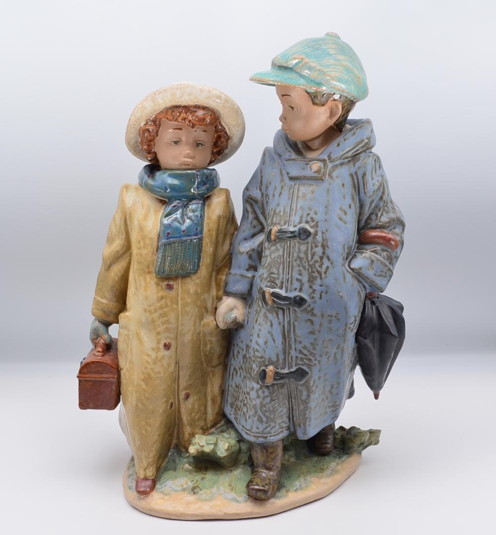 寒い日の登校　＃2242　★リヤドロ　スペイン　グレスコレクション　ヴィンテージ