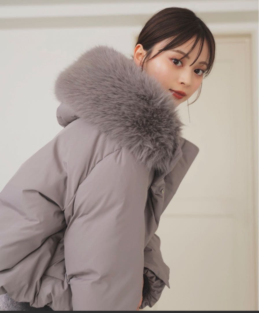 snidel 西川フードファーショートダウン　グレー