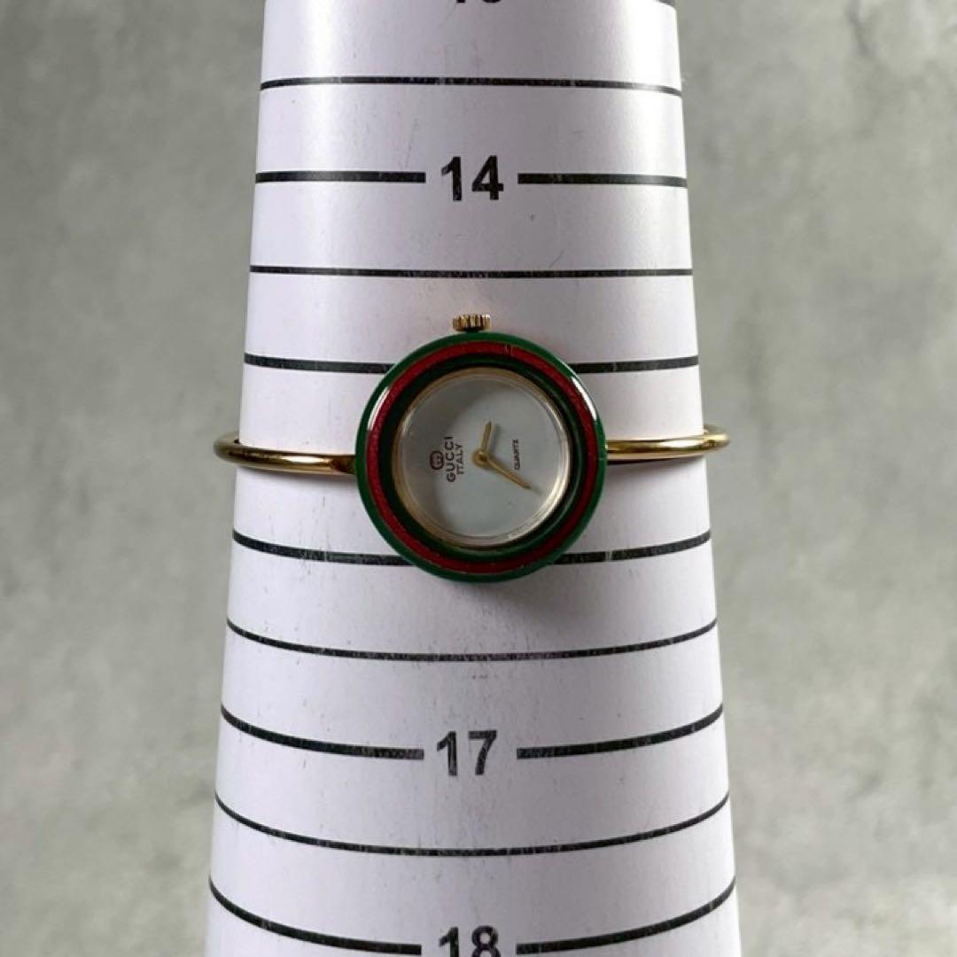 新品電池 グッチ チェンジベゼル 金メタルブレスレット クォーツ腕時計 稼働