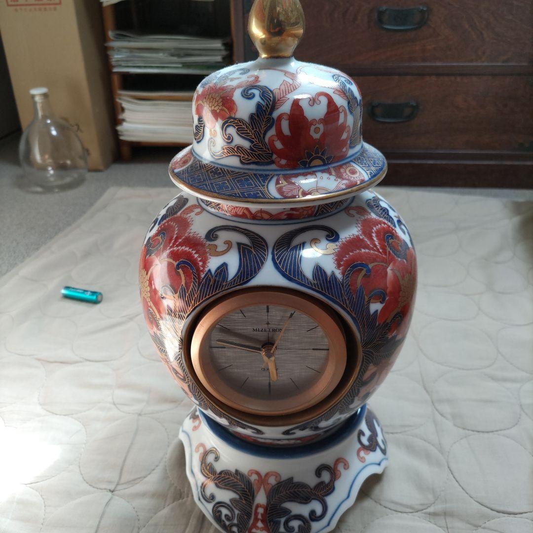 金彩錦手飾壺時計　伊万里鳳凰　大鉢色絵金彩