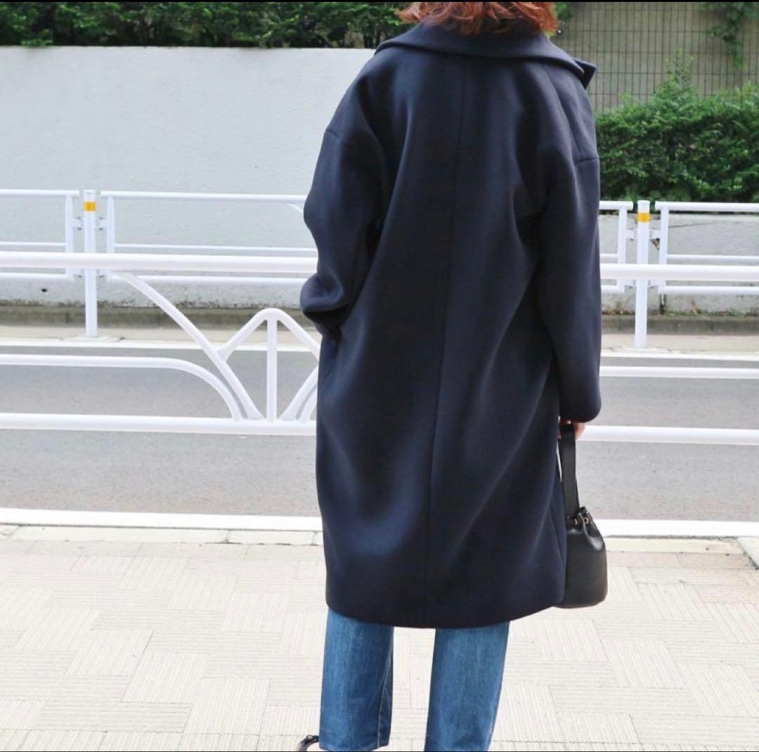 美品 IENA イエナ MANTECO オーバーチェスターコート ネイビー 38