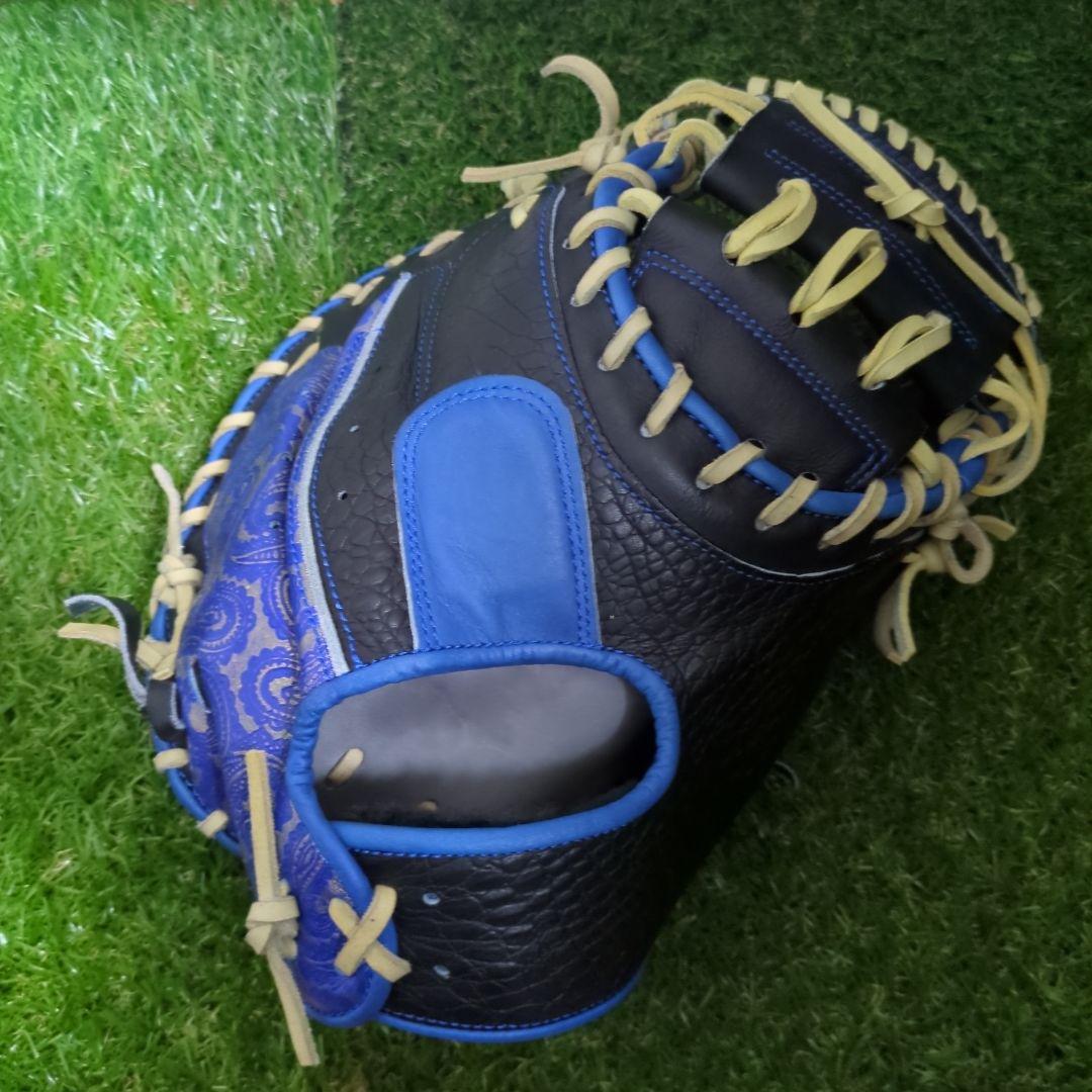 バンダイスポーツ mujiグローブ 硬式用キャッチャーミット ブラック×ブルー