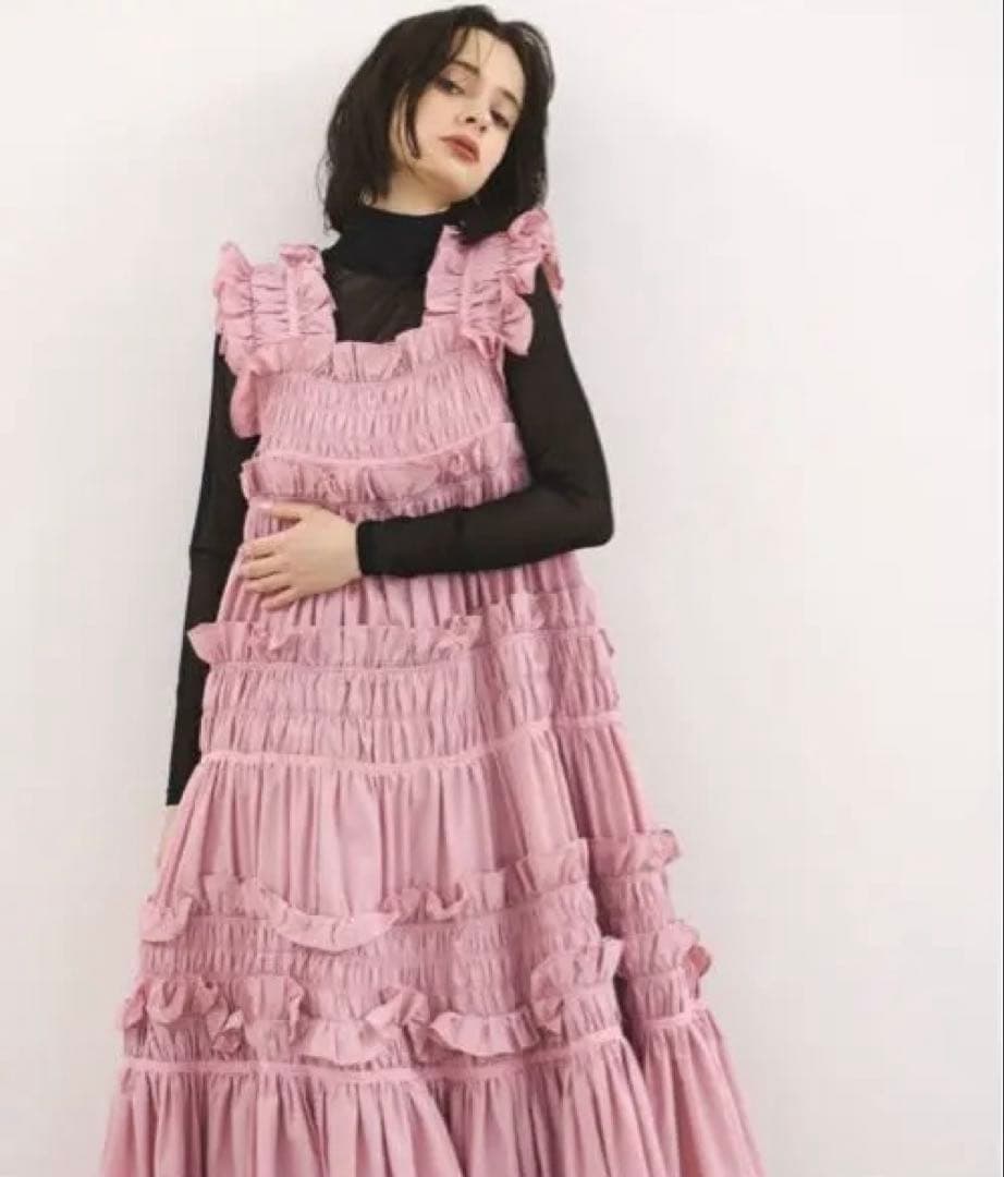 限定値下　PERNA ギャザーキャミフリルワンピース