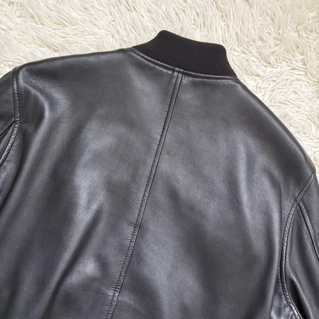 希少　XL 大きいサイズ　ポールスミスジーンズ　キルティングレザージャケット　黒