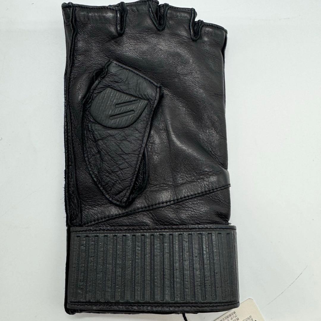 【美品】GUCCI グッチ アディダス フィンガーレスグローブ 羊革 レザー 黒