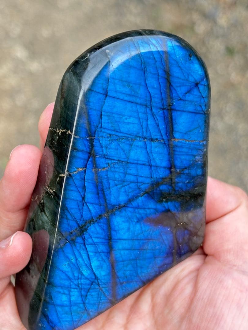 ラブラドライト　強シラー　パワーがすごい　シラーが綺麗　ラブラド　青　両面