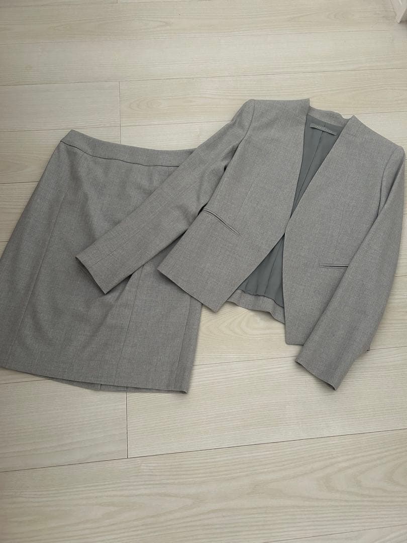 【未使用】セオリーリュクス ノーカラージャケットセットアップスーツ グレー