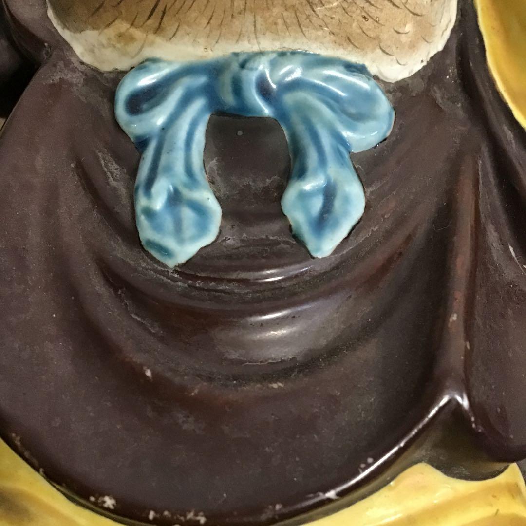 明治時代　九谷焼　布袋様　布袋さま　置物　縁起物　招福　商売繁盛