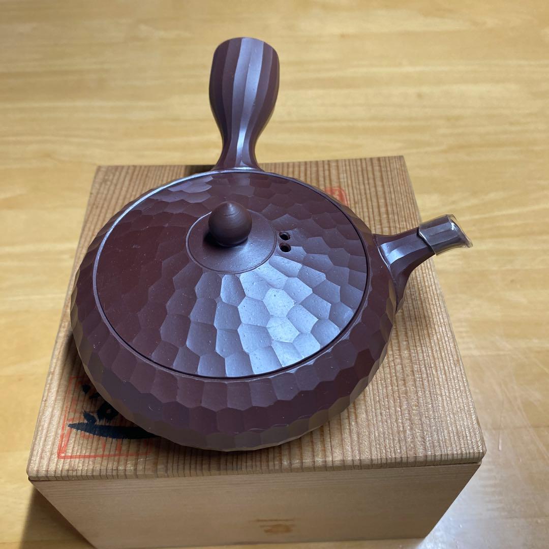 万古焼　手作急須　三代伊呂久作 希少品　ダイヤモンドカット