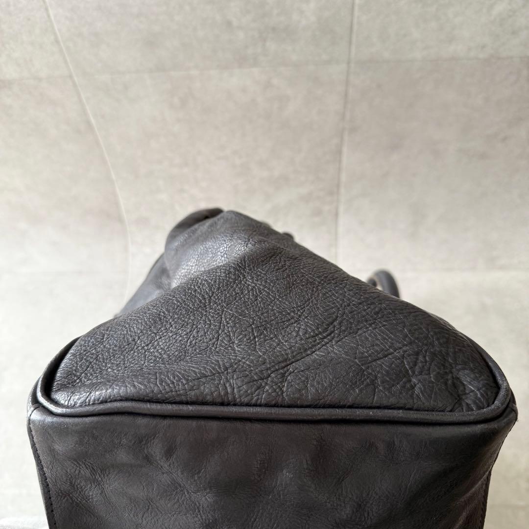 シータパランティカ　ハンドバッグ　金具　シボ革　本革　黒　大容量