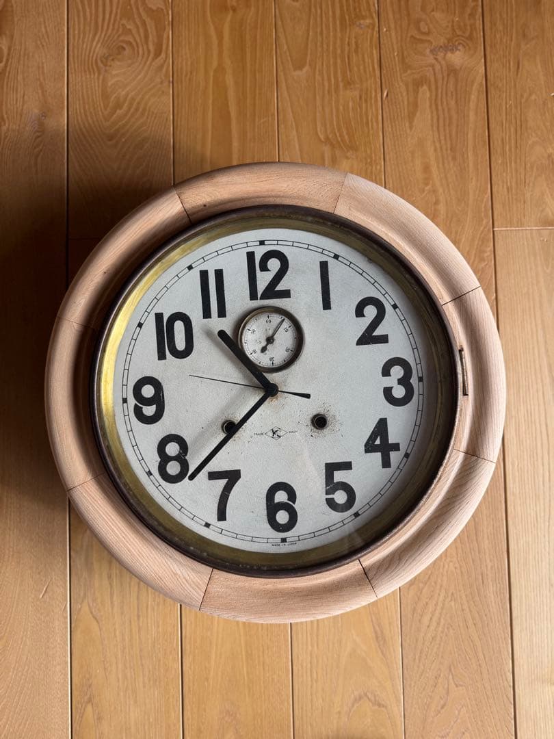 丸型掛け時計 ビンテージ、古道具