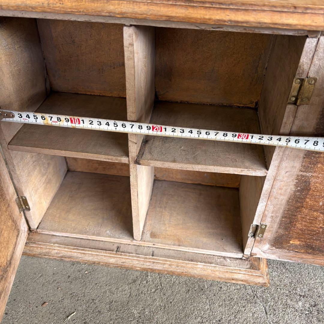 C1 北欧レトロ ガラスタイル 木製 収納キャビネット ヴィンテージ ビンテージ