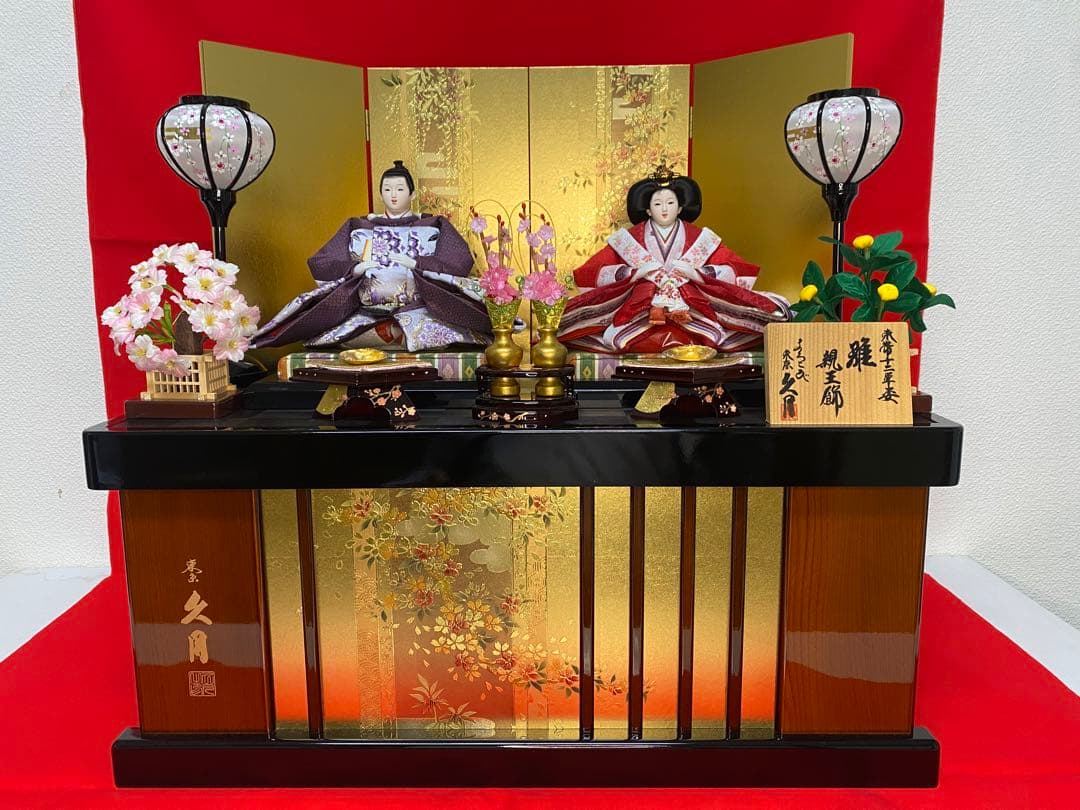 東京久月　雛人形　収納セット・東帯十二単姿・間口約５９×奥行約３４×高さ約５８㎝