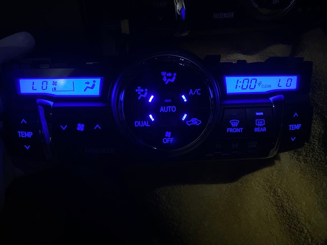 マークX130エアコンパネルLED打ち替えワンオフフルオーダーカスタムDIY