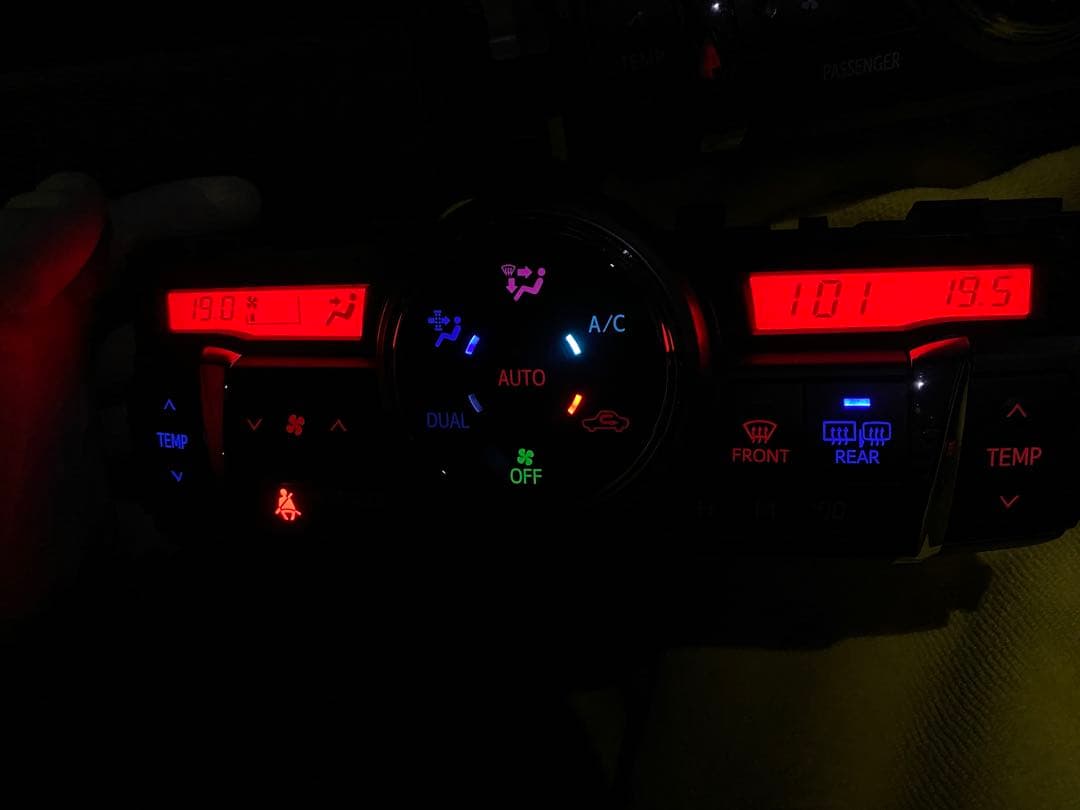 マークX130エアコンパネルLED打ち替えワンオフフルオーダーカスタムDIY