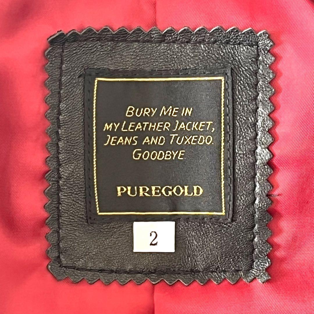 PURE GOLD ピュアゴールド レザージャケット シングル ラムレザー 2