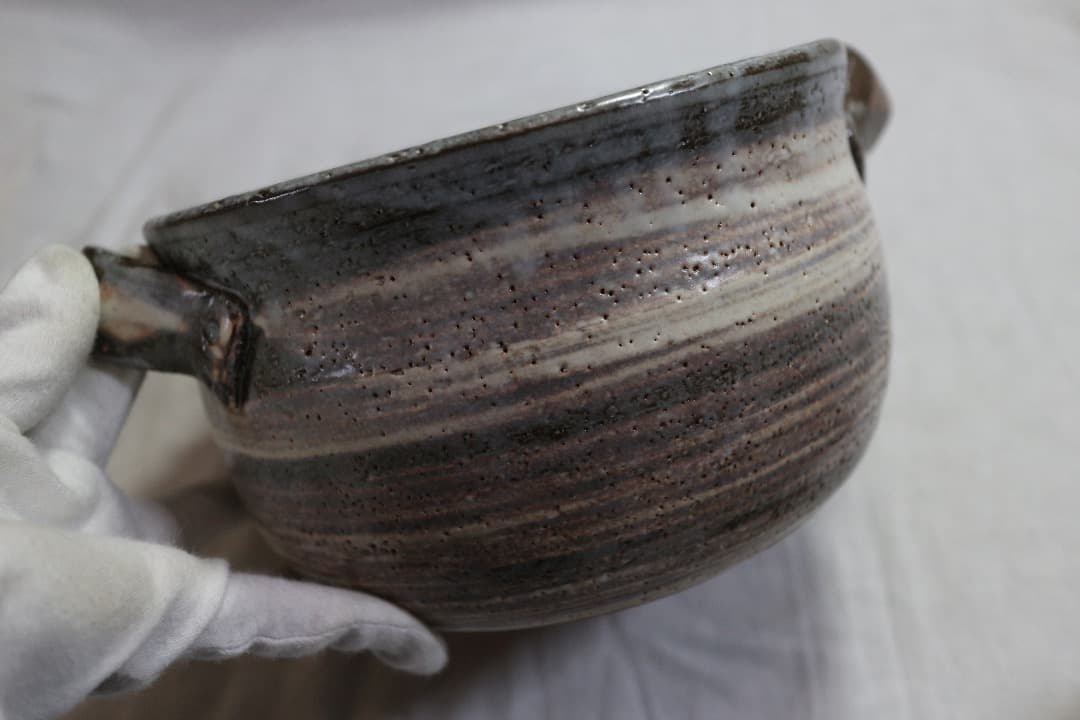 未使用 たち吉 白刷毛目 土鍋 ご飯鍋 3合炊き 元箱有り