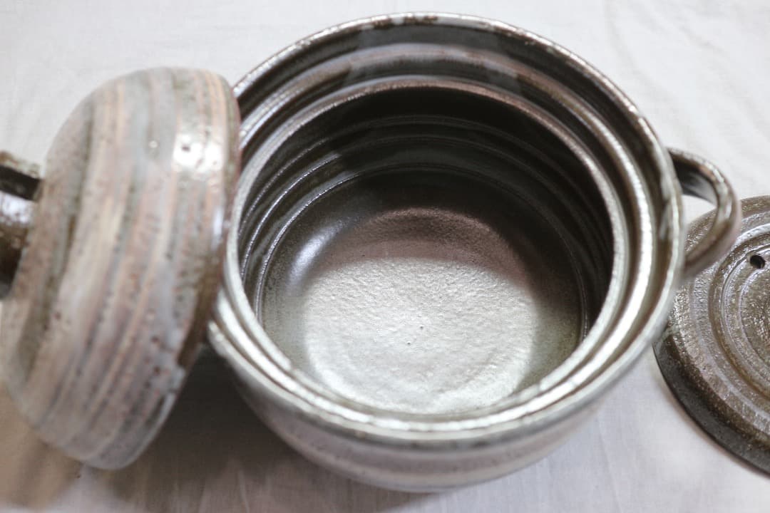 未使用 たち吉 白刷毛目 土鍋 ご飯鍋 3合炊き 元箱有り