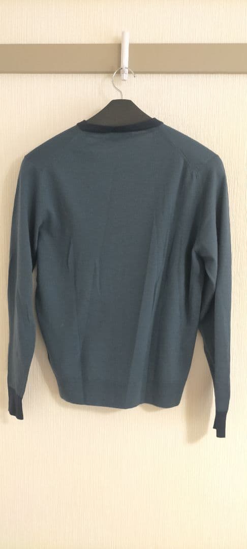 美品●ジョンスメドレー 配色ニットカーディガン ニュージーランドメリノウール M