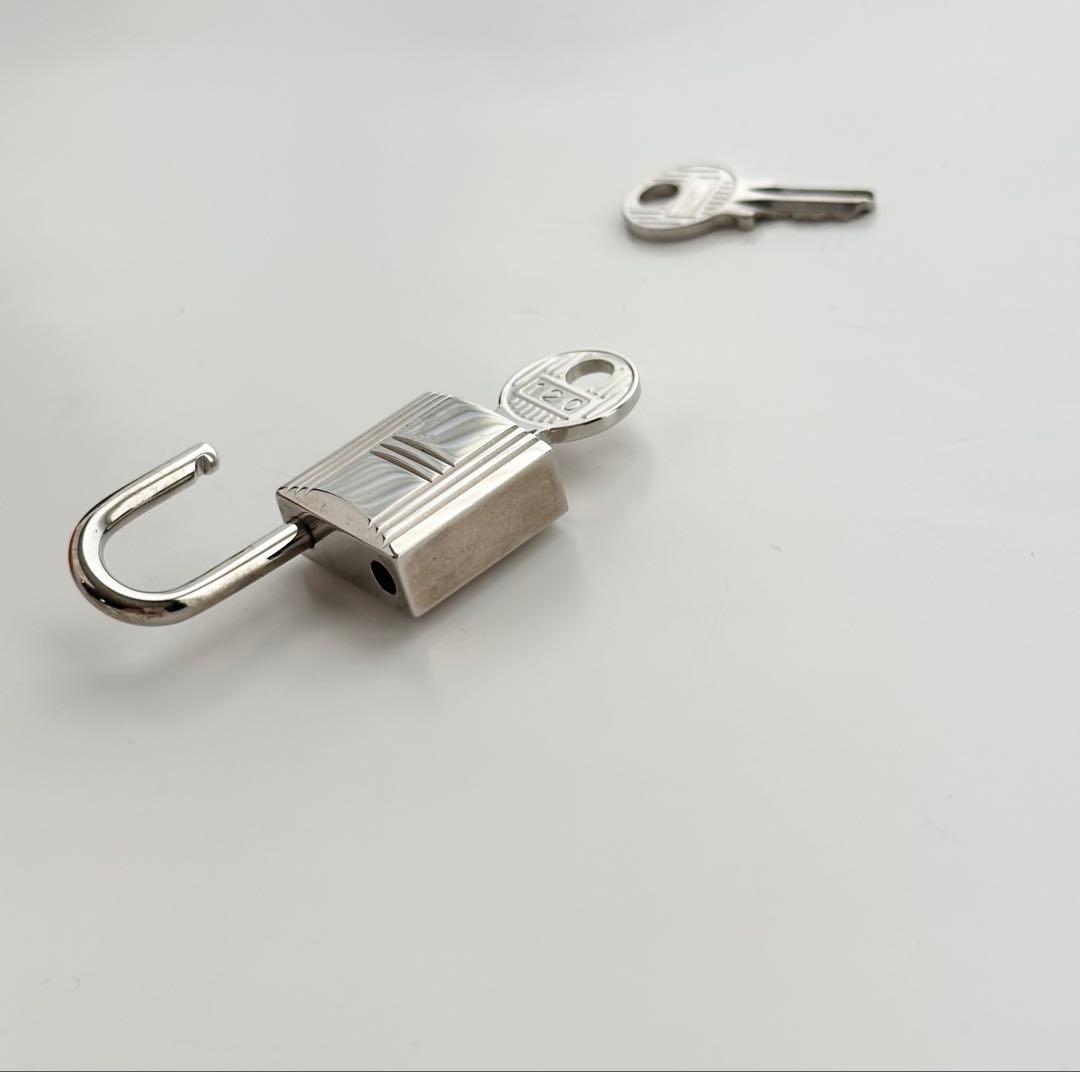 HERMES エルメス カデナ パドロック 南京錠　シルバー 120 鍵2本付き