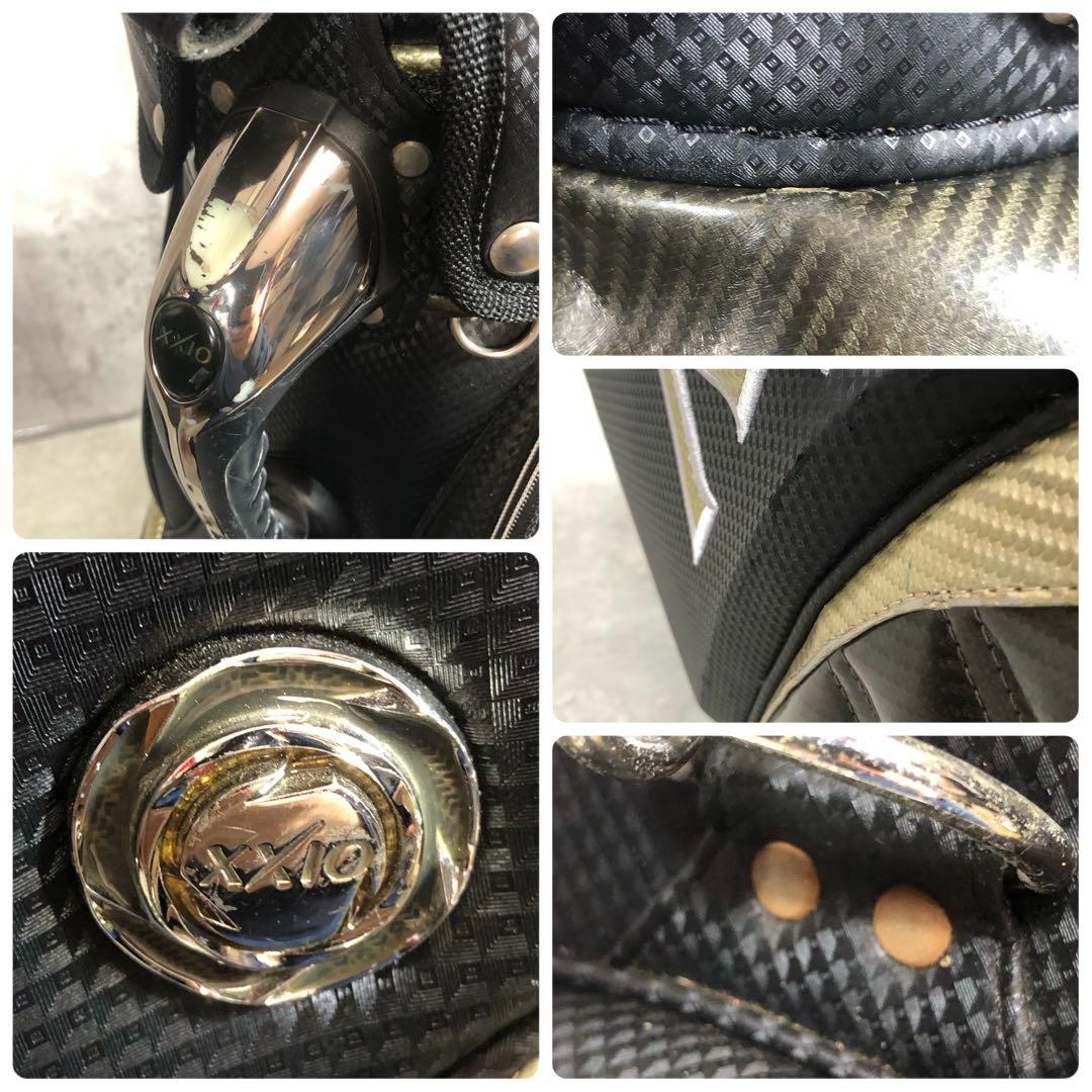 XXIO　キャディバッグ　カート式　ゴルフ　ブラック　5分割　PUレザー