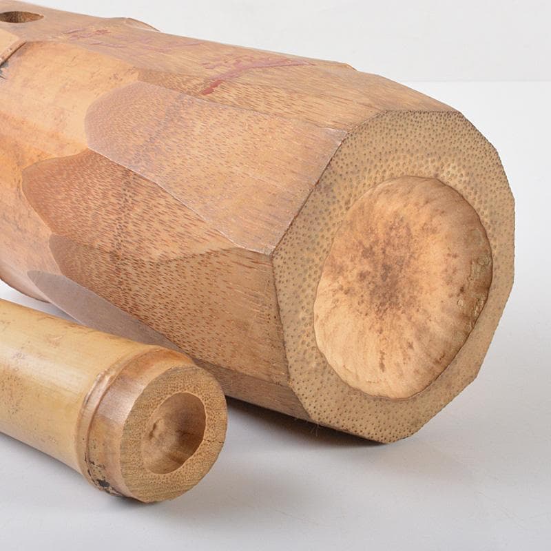 茶道具　竹　石清水　掛花入　茶席用　花押あり　書付時代箱　C　R6493