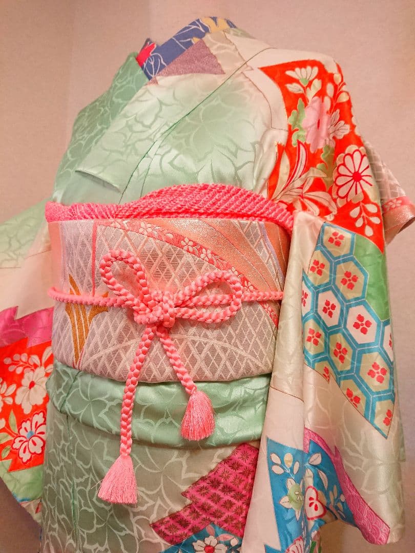 個性派振袖コーデセット振袖セットセミアンティーク振袖袋帯セット大正ロマン刺繍