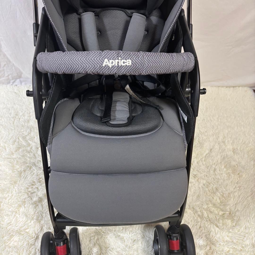 美品　Aprica ベビーカー　オプティア　プレミアム　ピューター　両対面式