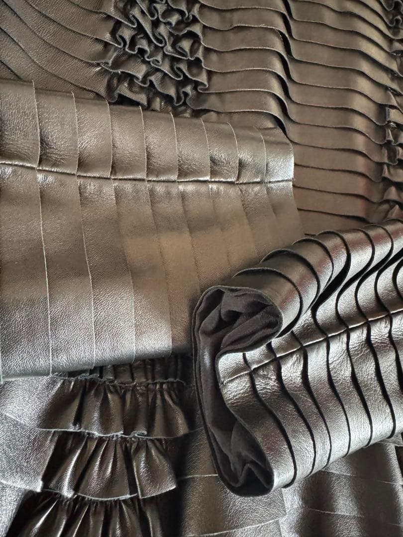 【美品】GUCCI グッチ　フリルレザー　ジャケット　38