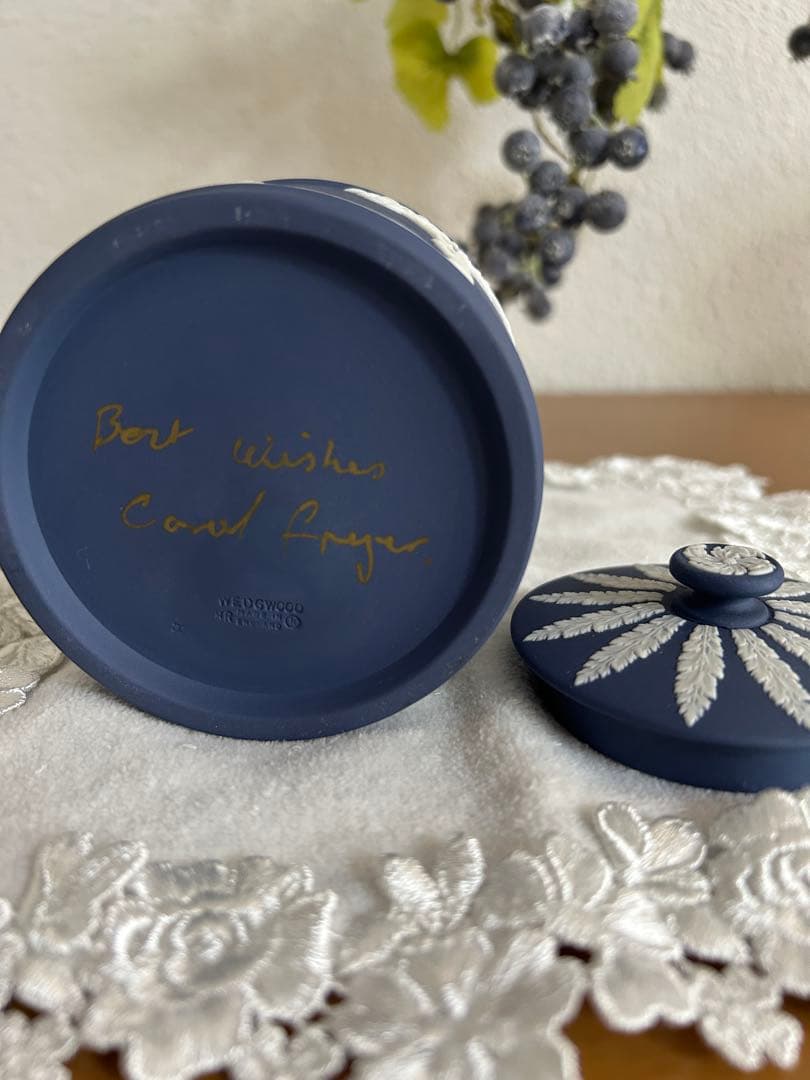 ウエッジウッド　ジャスパー　ポーランドブルー 小物入れ 陶器 蓋付き