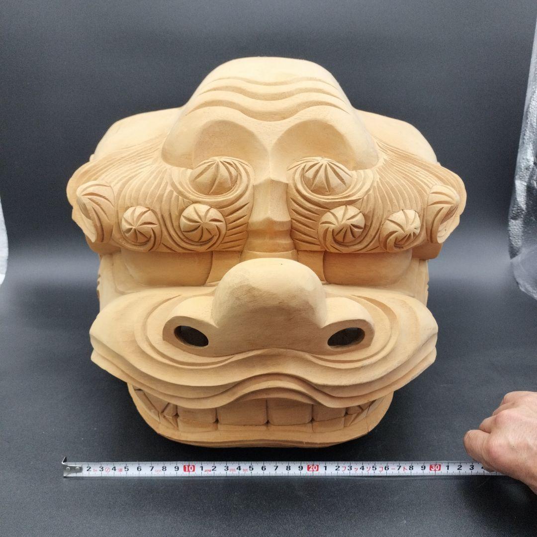 木製 獅子頭 彫刻