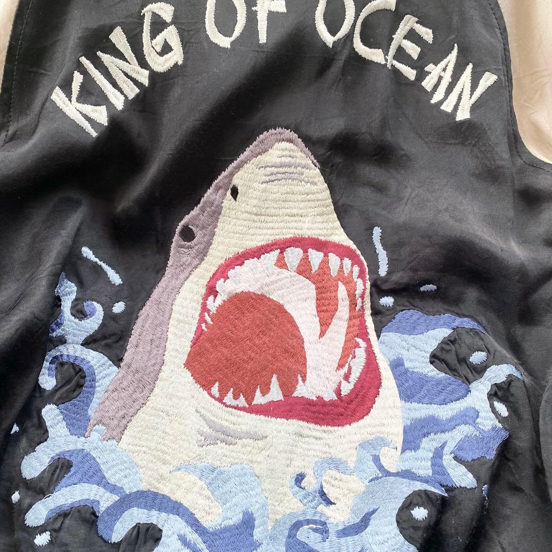 HOUSTON 鮫刺繍 スカジャン ヒューストン サメ　スーベニア　レーヨン