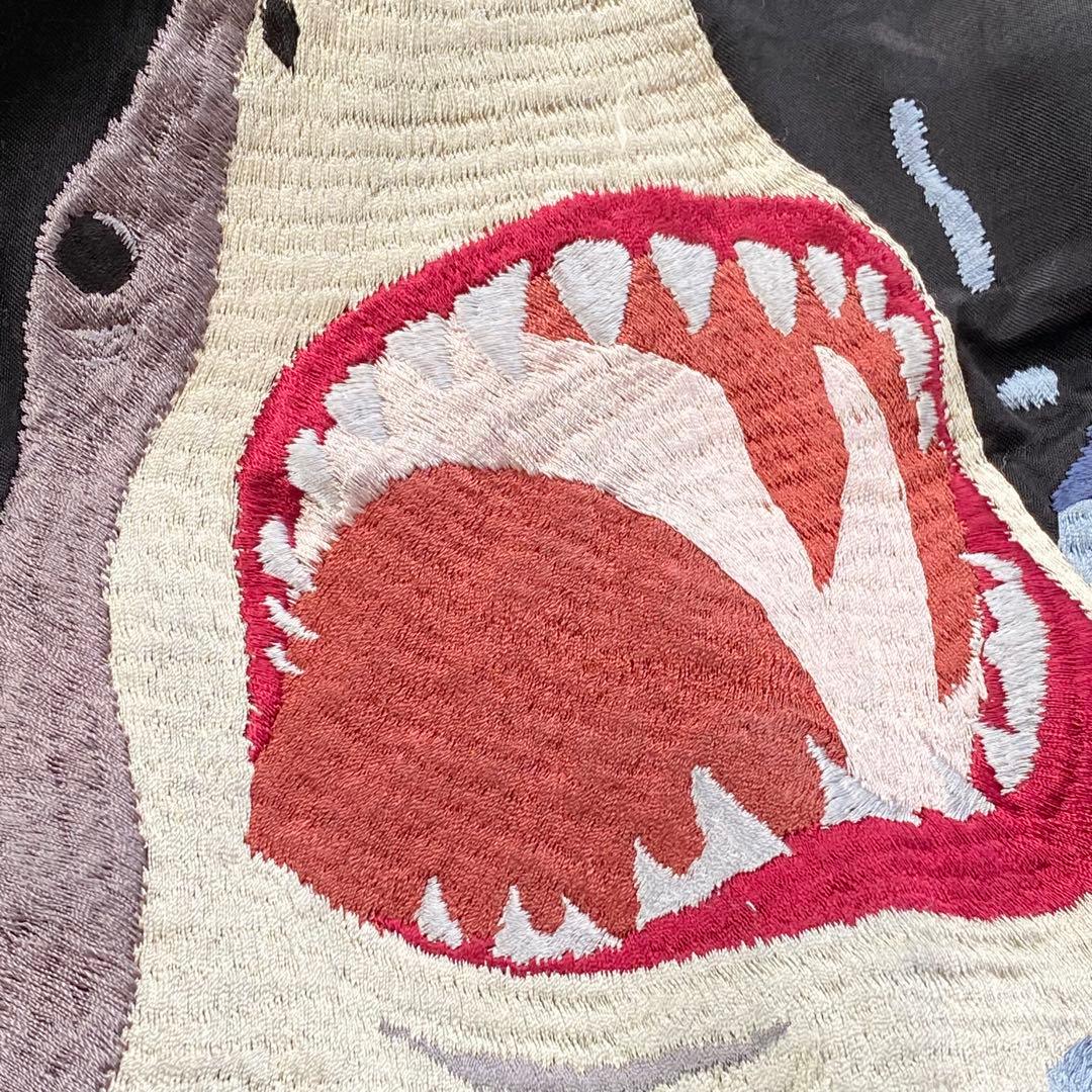 HOUSTON 鮫刺繍 スカジャン ヒューストン サメ　スーベニア　レーヨン