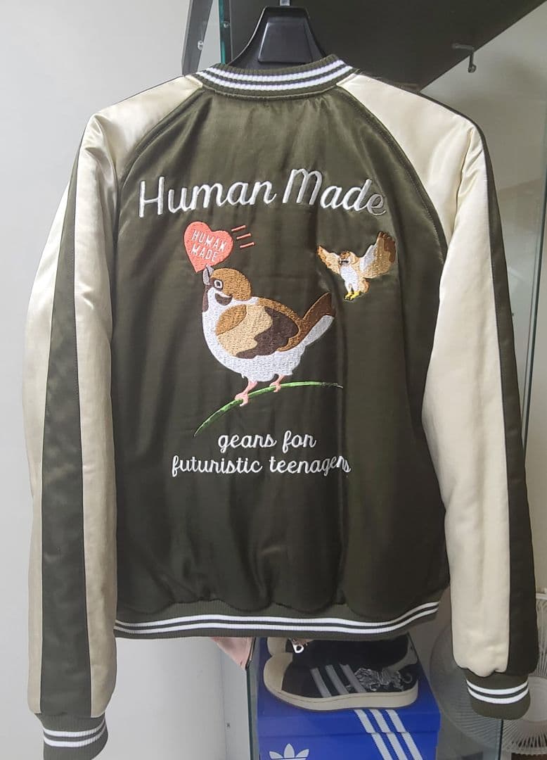 ヒューマンメイド 22AW フクロウ スズメ リバーシブル スカジャン S